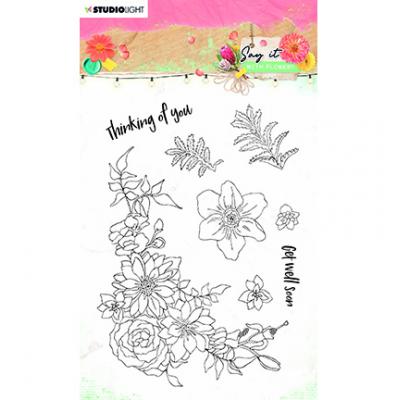 StudioLight Say It With Flowers Clear Stamps - Blütenranke